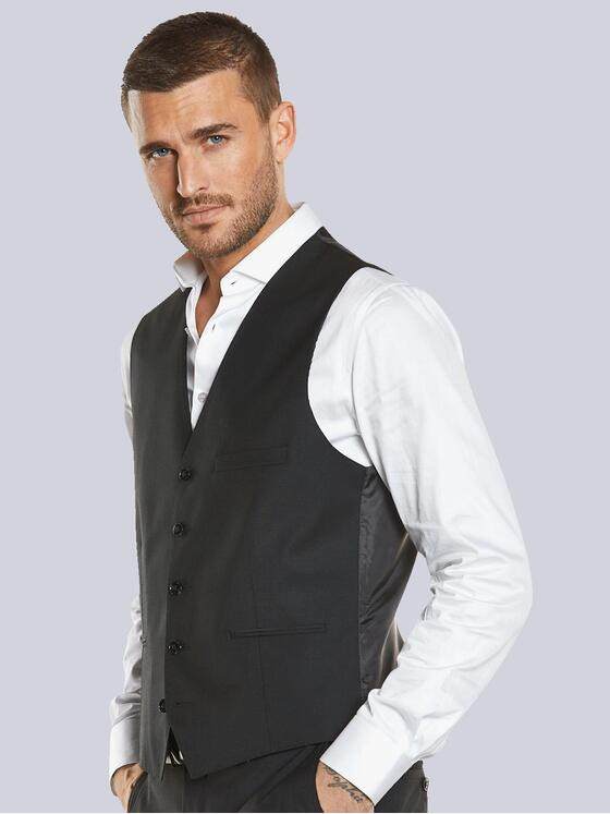 emilio adani Herren Anzug-Weste slim fit Schwarz 34917