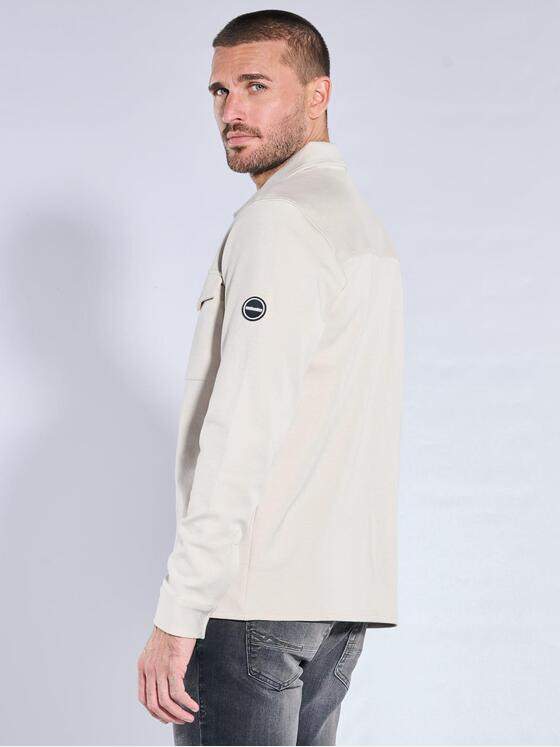 emilio adani Herren Overshirt aus Sweat-Material Beige 40123
