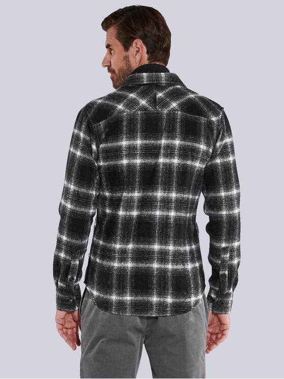 ENGBERS GERMANY Herren Overshirt aus softer Flanell-Warenqualität Schwarz 35459