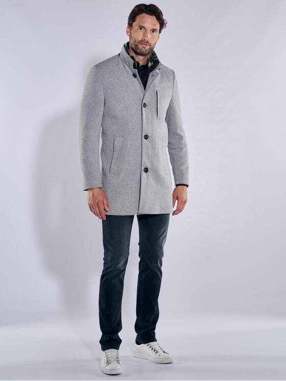 ENGBERS GERMANY Herren Mantel aus Baumwoll-Hightech-Gewebe Silbergrau 37792