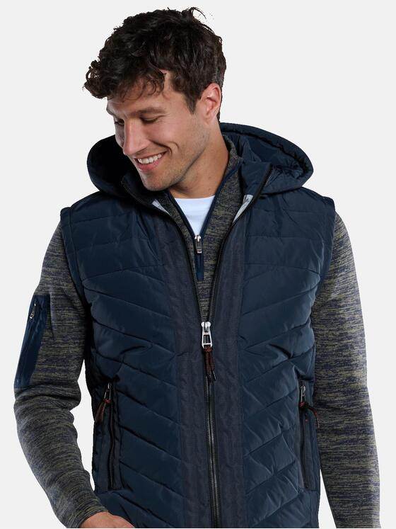 engbers Herren Steppweste mit Kapuze Saphirblau 33293