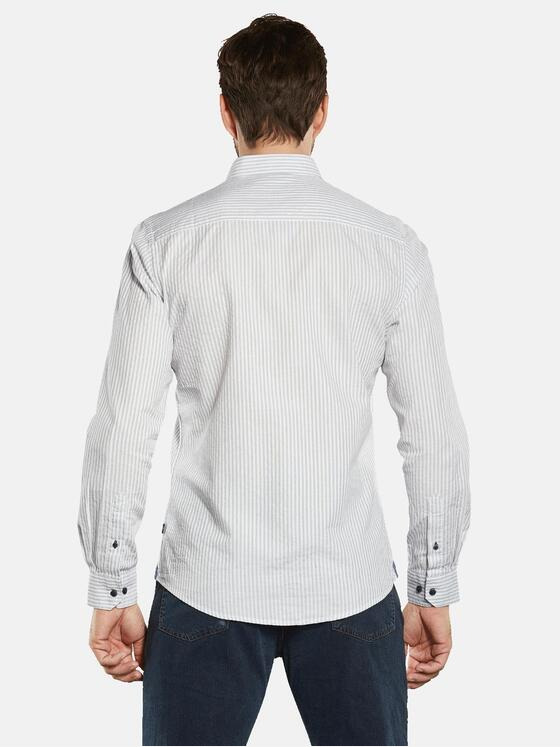 engbers Herren Langarm-Hemd gestreift Blau 34304