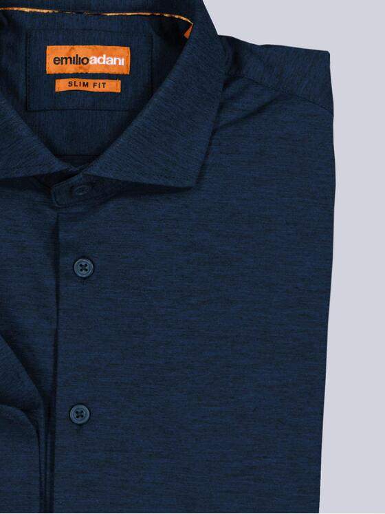 emilio adani Herren Funktions-Hemd Langarm Saphirblau 35841