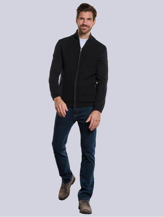 engbers Herren Strickjacke strukturiert Schwarz 33711