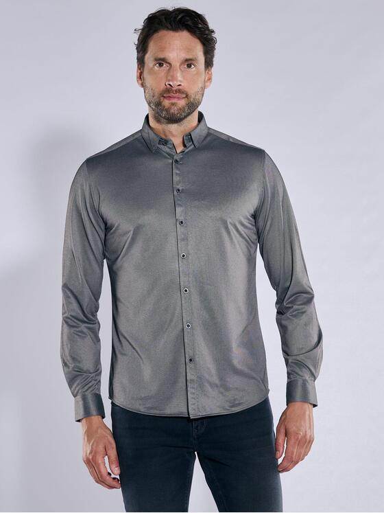 ENGBERS GERMANY Herren Langarm-Hemd slim fit Grau 37877