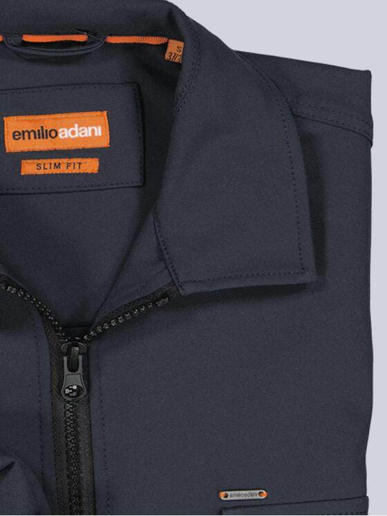 emilio adani Herren Hemd uni Marineblau 40332