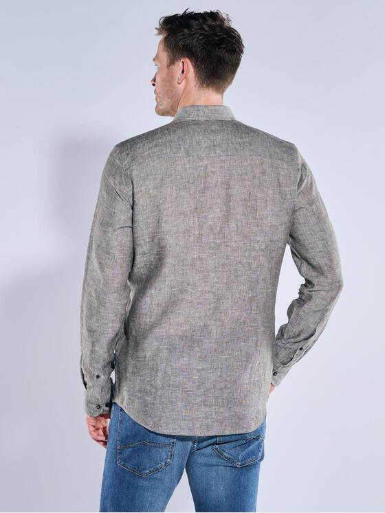 engbers Herren Langarm-Hemd aus Leinen Grau 38583