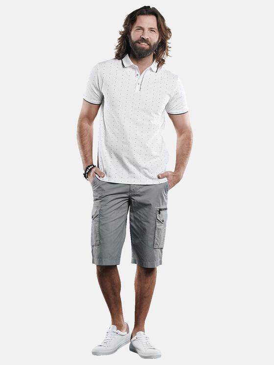 emilio adani Herren Poloshirt mit Minimalprint und Kontrast-Details Weiß 29640