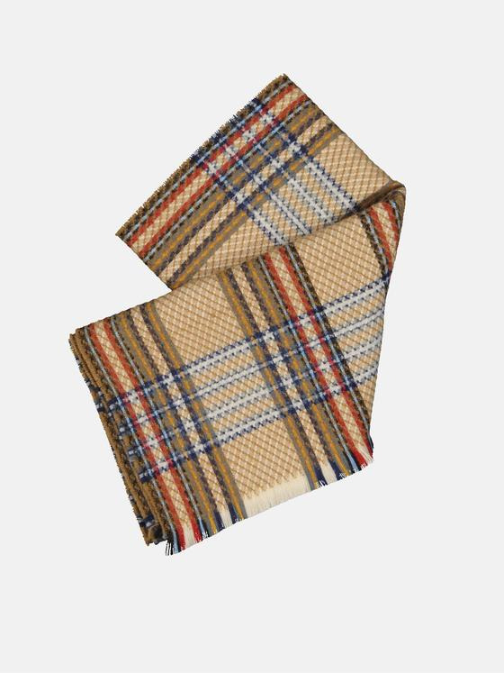 engbers Herren Strickschal kariert Braunbeige 33903