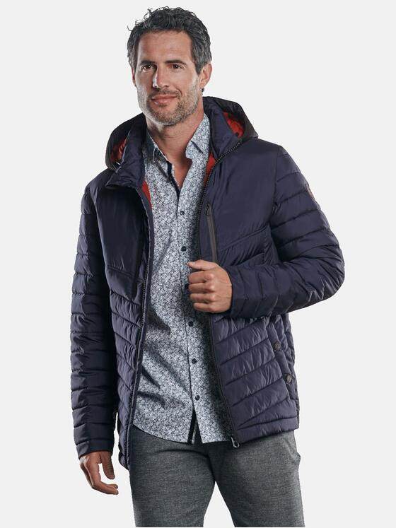 engbers Herren Steppjacke mit abnehmbarer Kapuze Saphirblau 30207