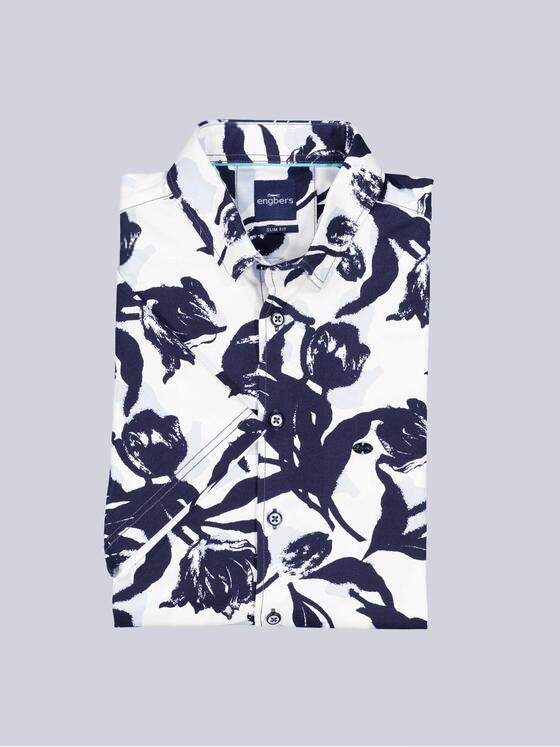 engbers Herren Kurzarm-Hemd gemustert Anthrazit 39034