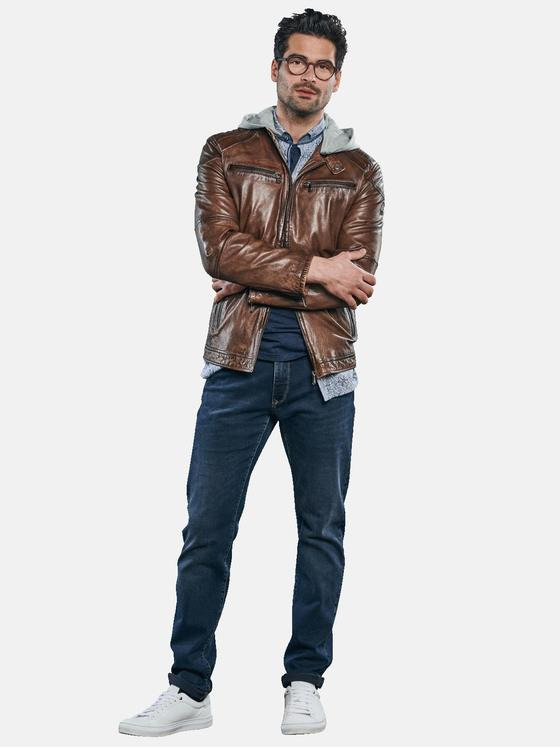 engbers Herren Lederjacke im used-Look Braun 31021