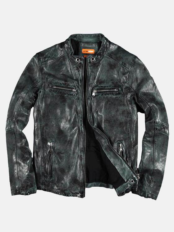 emilio adani Herren Lederjacke im Retrodesign Braun 29144