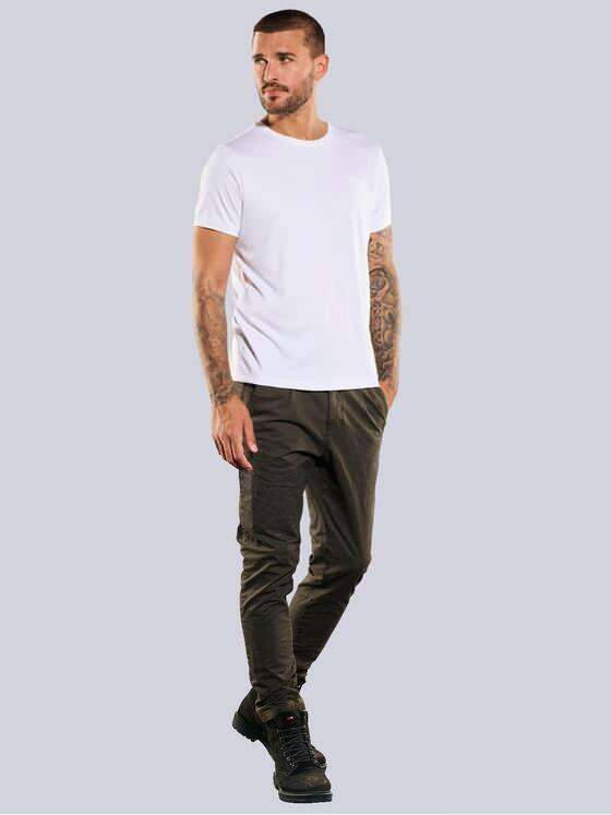 emilio adani Herren Chino mit Gummibund Grün 35256