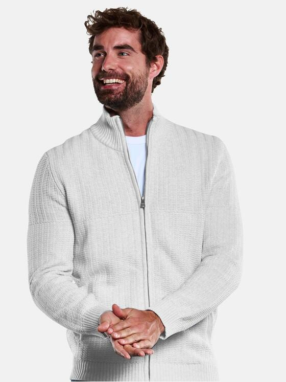 engbers Herren Strickjacke strukturiert Silbergrau 33387