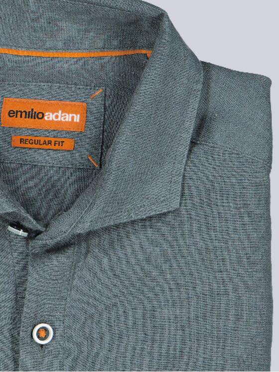 emilio adani Herren Hemd uni Dunkelgruen 40342