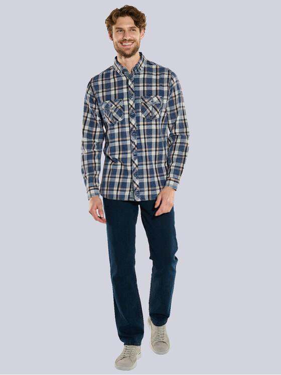 engbers Herren Langarm-Hemd kariert Blau 36128