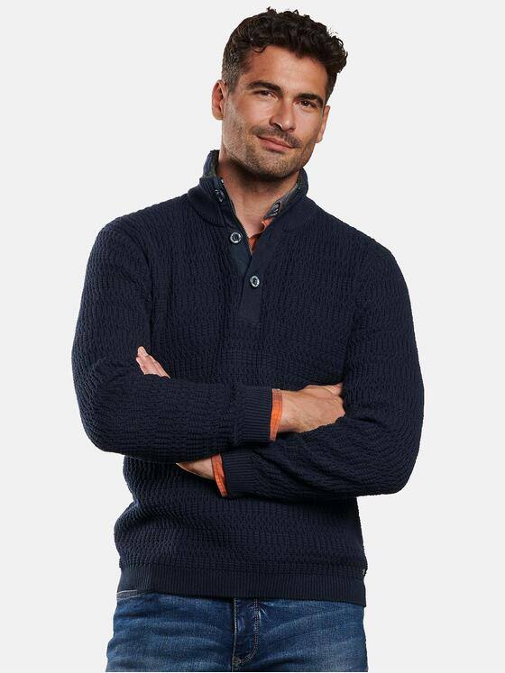 engbers Herren Pullover Polokragen Saphirblau 32383