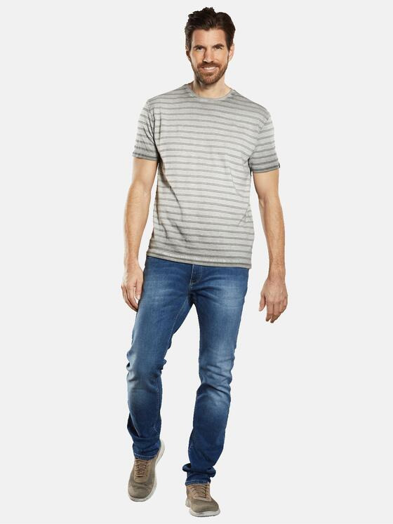 engbers Herren T-Shirt gestreift Grau 34520