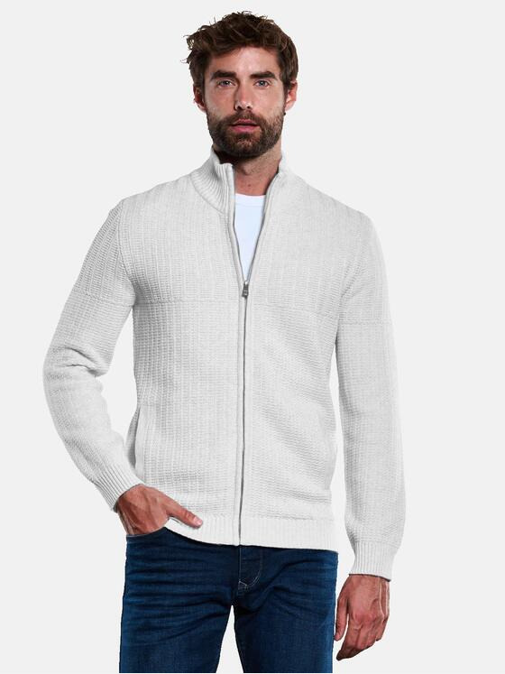 engbers Herren Strickjacke strukturiert Silbergrau 33387