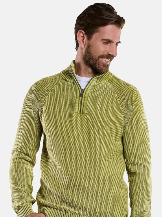 engbers Herren Pullover mit Troyerkragen Grün 34139