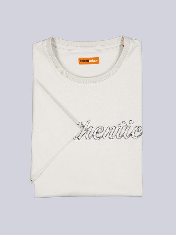 emilio adani Herren T-Shirt aus Pima-Baumwolle Beige 38686