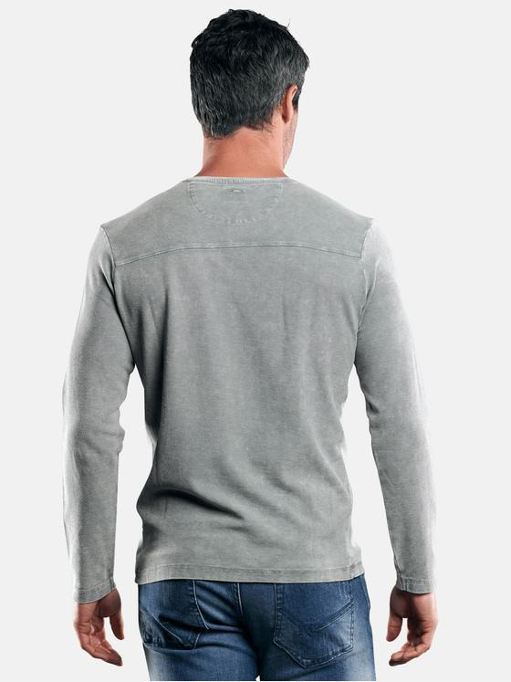 engbers Herren Henley Shirt mit Waffelstruktur Silbergrau 29214