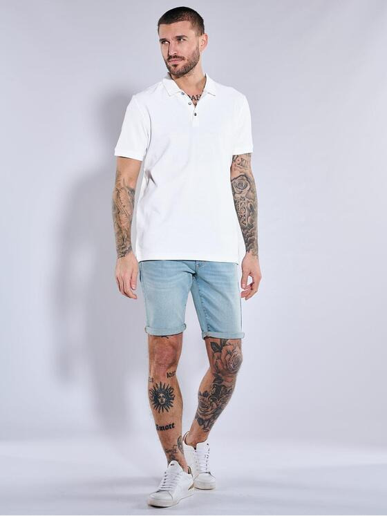 emilio adani Herren Polo-Shirt strukturiert Weiß 36978