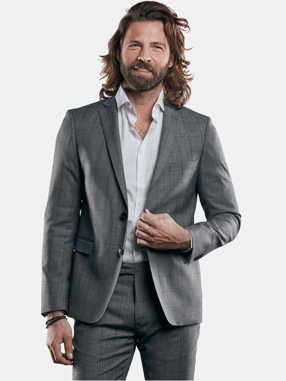emilio adani Herren Elastisches Business-Sakko Grau 29024
