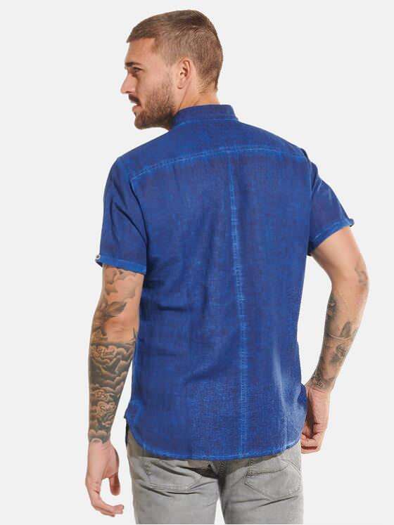 emilio adani Herren Kurzarm-Hemd uni Blau 31805