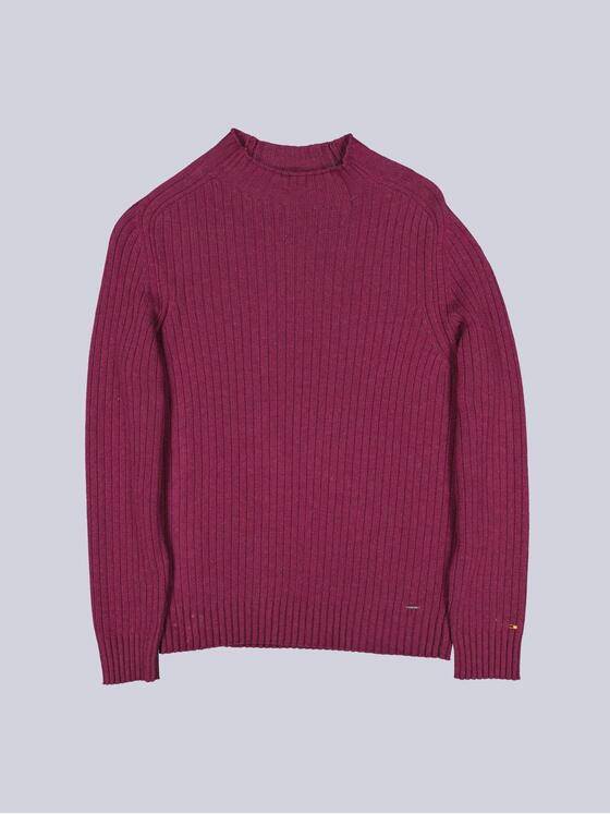 emilio adani Herren Strickpullover mit Stehkragen Magenta 39718