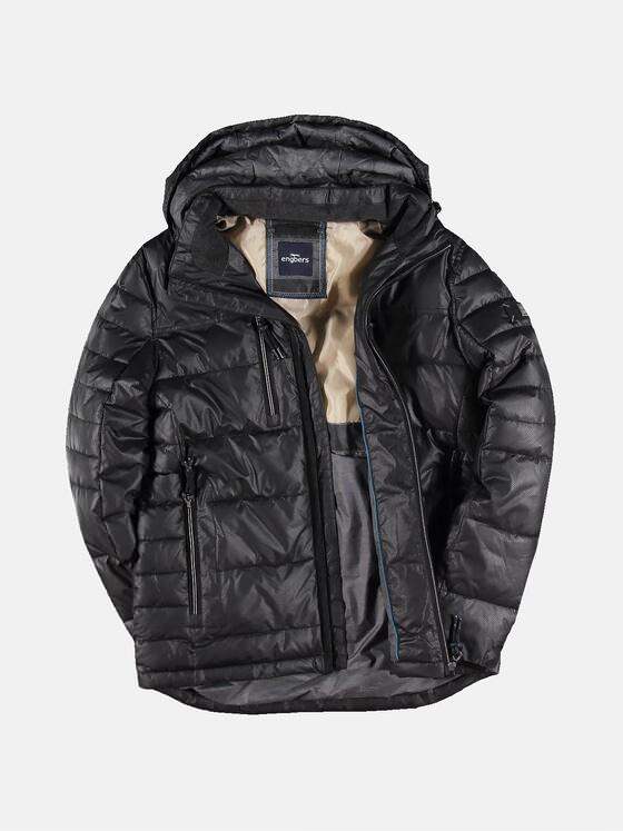 engbers Herren Jacke mit perforierter Oberflächenstruktur Schwarz 30763