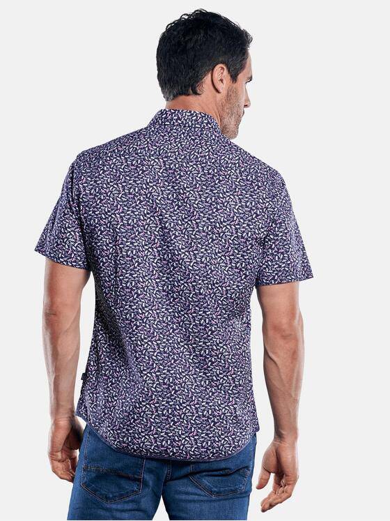 engbers Herren Modische Comfort-Stretch-Hemd mit Libellen-Print Saphirblau 29635
