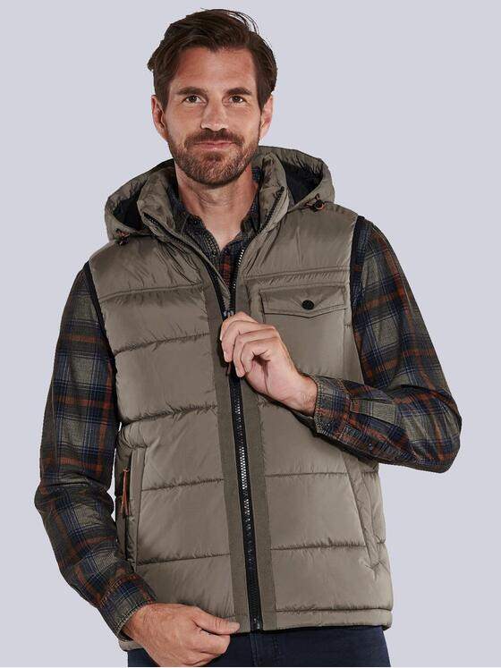 engbers Herren Steppweste mit abnehmbarer Kapuze Beige 35540