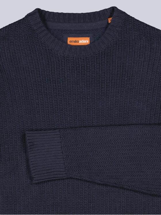 emilio adani Herren Pullover strukturiert Blau 39246