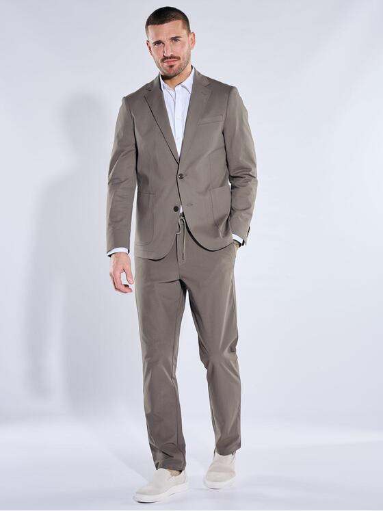 emilio adani Herren Anzugsakko slim fit Braunbeige 40136
