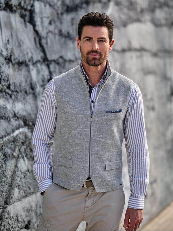 engbers Herren Sakko-Weste slim fit Hellgrau 38248