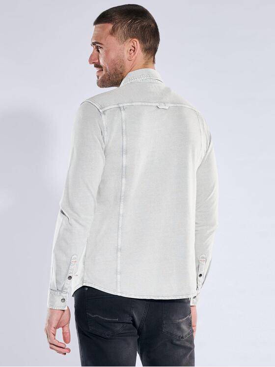 emilio adani Herren Poloshirt langarm Silbergrau 39903