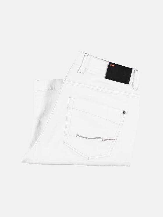 emilio adani Herren Weiße Denim Short mit modischen Destroys Weiß 29858