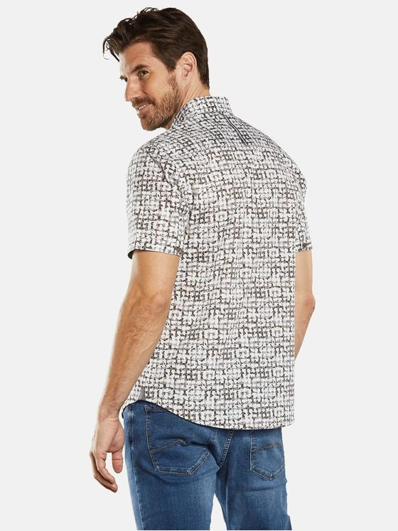 engbers Herren Kurzarm-Hemd gemustert Oliv 34763