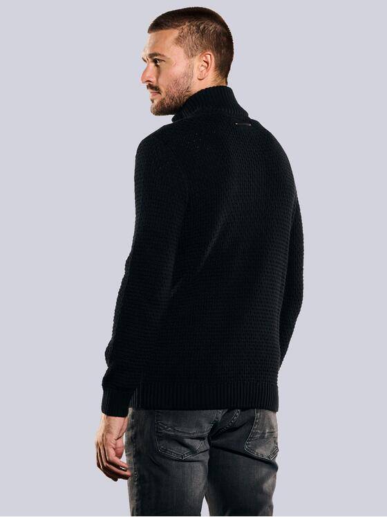 emilio adani Herren Pullover Polokragen Schwarz 35583