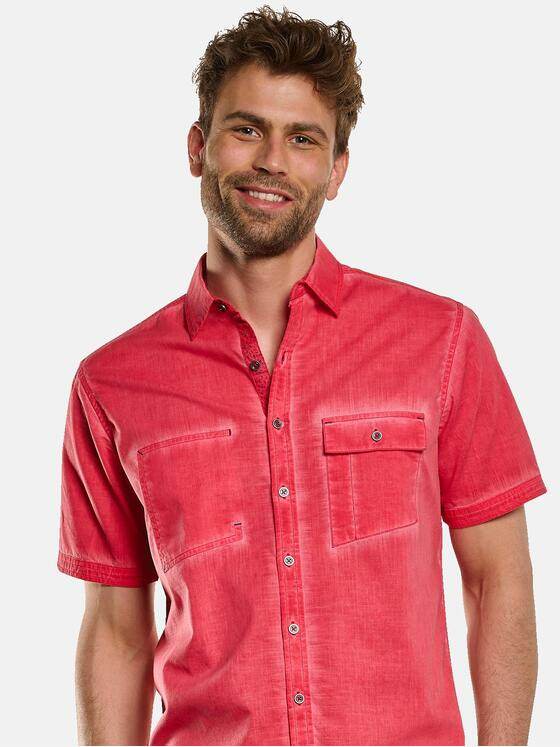 engbers Herren Kurzarm-Hemd uni Feuerrot 33041