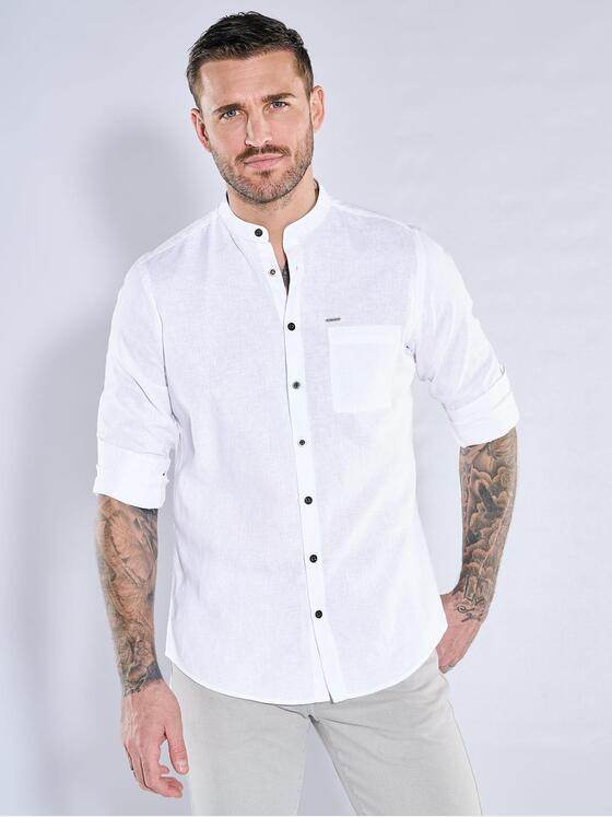 emilio adani Herren Hemd uni Weiß 38756