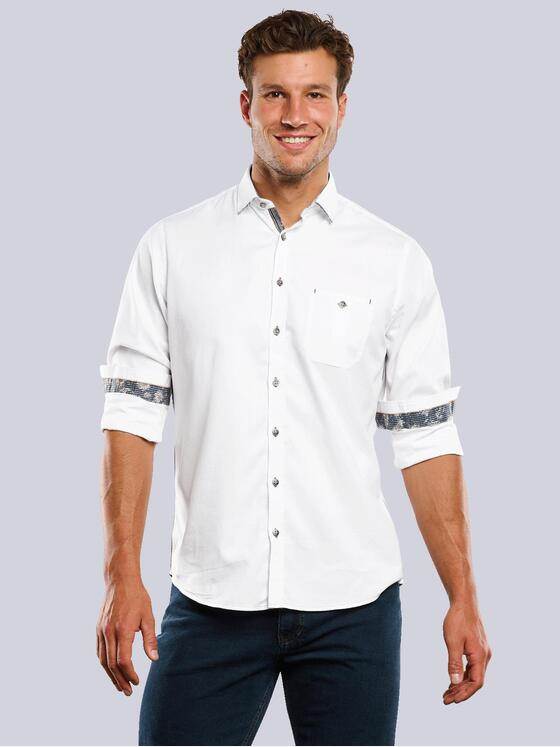 engbers Herren Langarm-Hemd mit Galonstreifen Reinweiss 33467