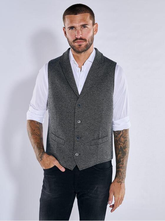 emilio adani Herren Sakko-Weste slim fit Grau 37170
