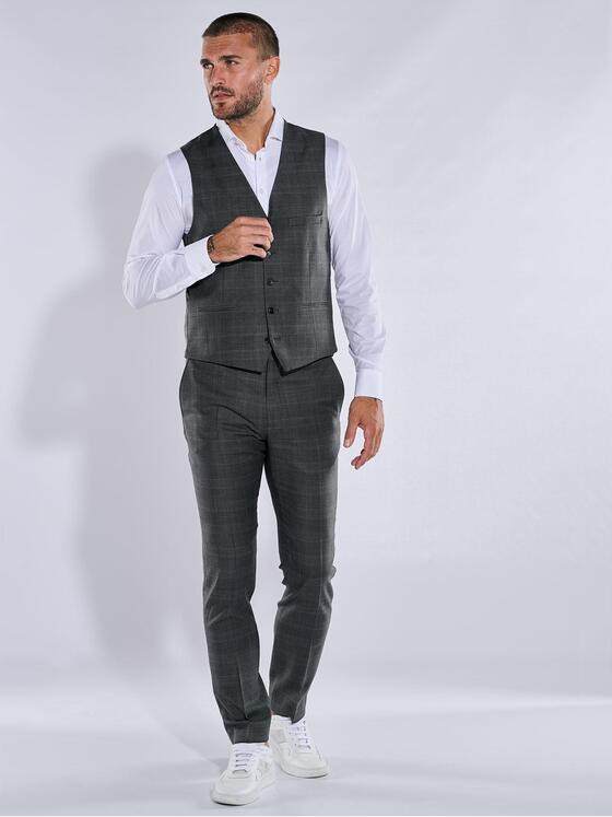 emilio adani Herren Sakko-Weste slim fit Grau 37813