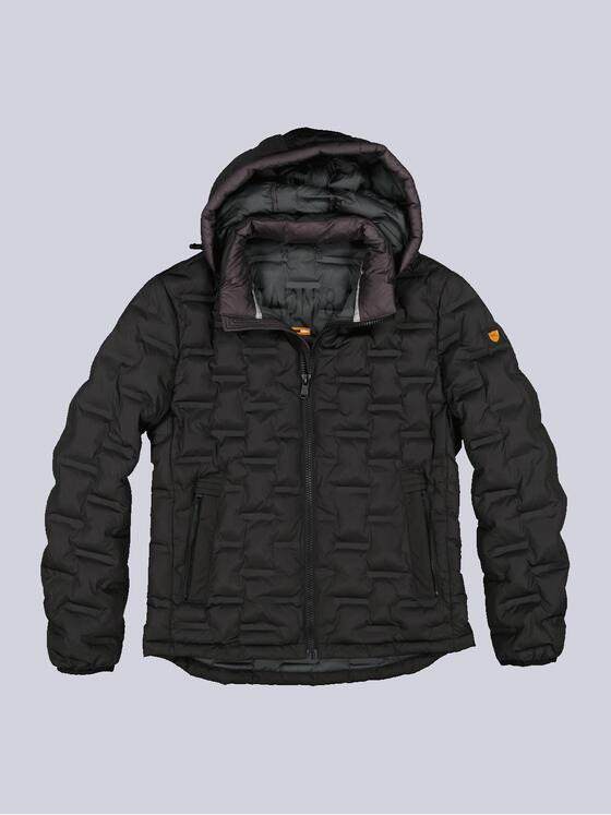 emilio adani Herren Steppjacke mit abnehmbarer Kapuze Schwarz 35200