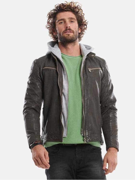 emilio adani Herren Lederjacke Braun 30895