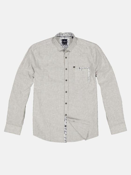 engbers Herren Langarm-Hemd gestreift Braun 34751