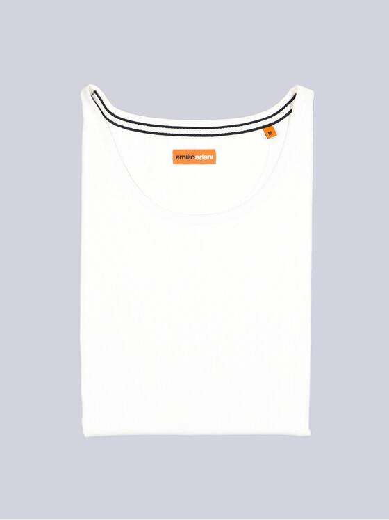 emilio adani Herren Rundhals T-Shirt Weiß 38936